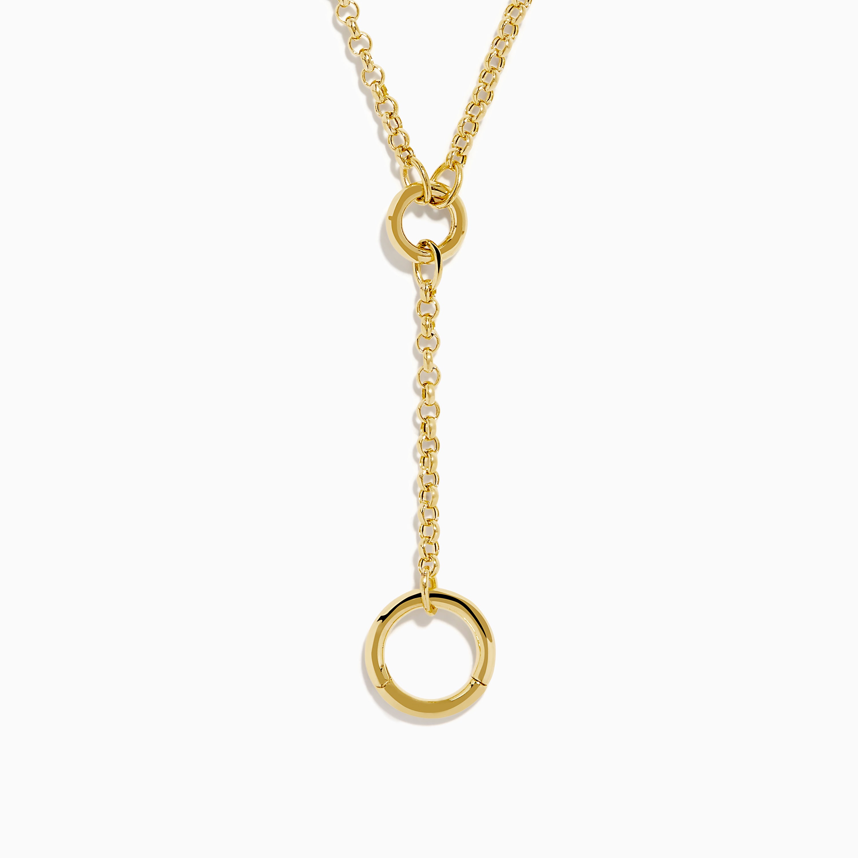 14K Yellow Gold Lariat Charm Holder Necklace – effyjewelry.com
