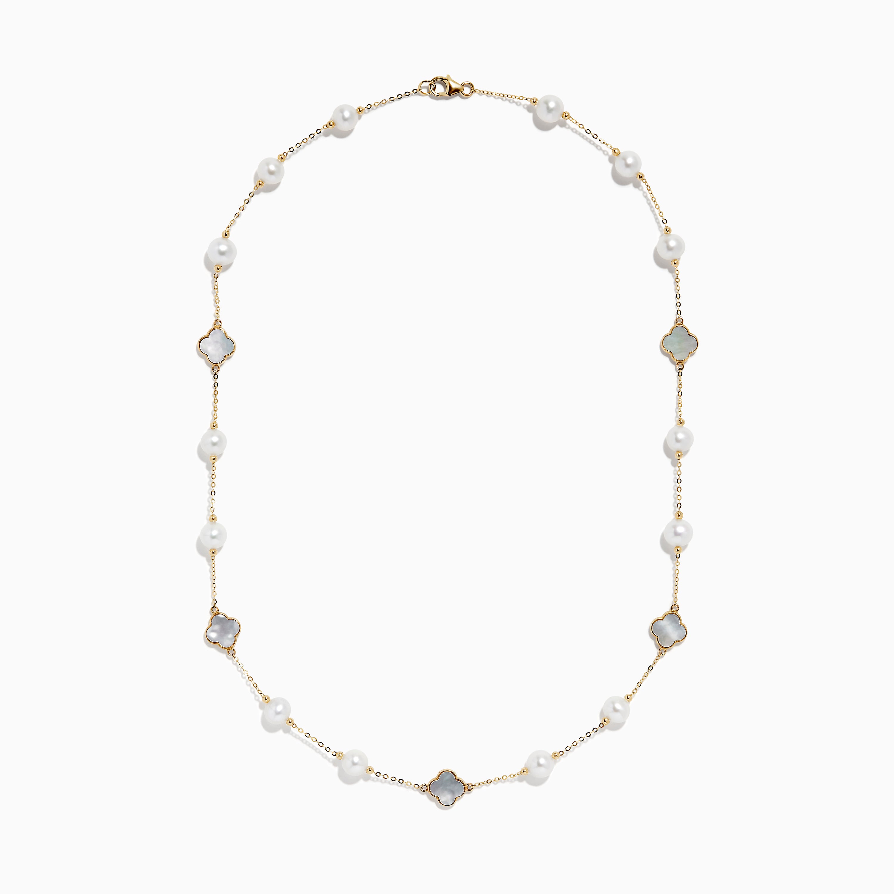 Effy 14K Yellow Gold Fresh Water Pearl and Mother of Pearl Necklace