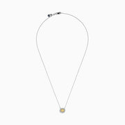 14K Two-Tone Gold Yellow and White Diamond Oval Double Halo Pendant