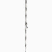 The 14K White Gold Diamond Tennis Necklace, 4.50 TCW, features a continuous row of sparkling white diamonds set in an elegant gold chain, displayed on a plain white background.