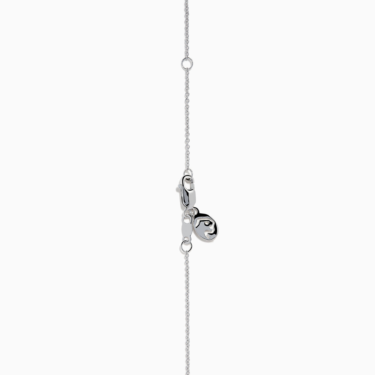 The Lab Grown Blue Diamond Necklace in 14K White Gold features a rectangular emerald-cut lab-grown blue diamond pendant in a simple bezel setting on a delicate white gold chain.