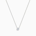 A refined 925 Sterling Silver Diamond Necklace featuring a single small round diamond pendant centered on a delicate chain.
