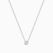 A refined 925 Sterling Silver Diamond Necklace featuring a single small round diamond pendant centered on a delicate chain.