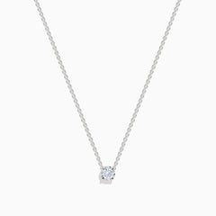 A refined 925 Sterling Silver Diamond Necklace featuring a single small round diamond pendant centered on a delicate chain.