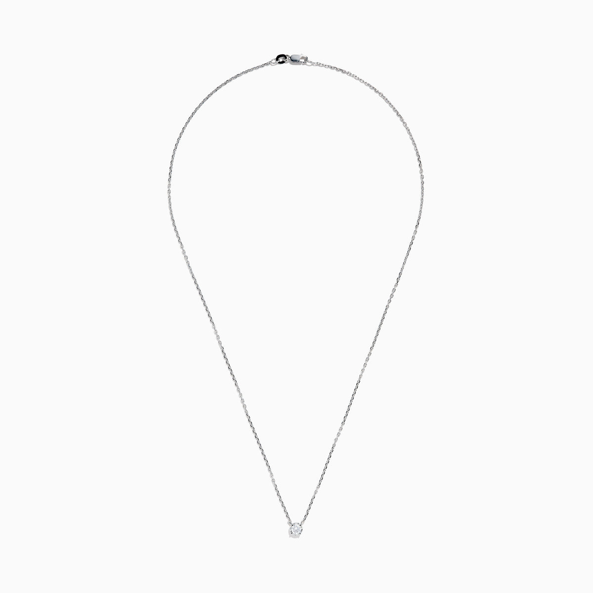 A refined 925 Sterling Silver Diamond Necklace featuring a single small round diamond pendant centered on a delicate chain.