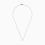 A refined 925 Sterling Silver Diamond Necklace featuring a single small round diamond pendant centered on a delicate chain.