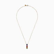 Watercolors 14K Yellow Gold Multi Sapphire and Diamond Bar Pendant