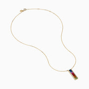 Watercolors 14K Yellow Gold Multi Sapphire and Diamond Bar Pendant