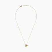 14K Yellow Gold Diamond Lock and Key Necklace