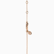 14K Rose Gold Brown and White Diamond Halo Station Necklace