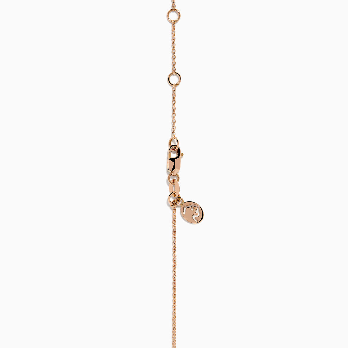 14K Rose Gold Brown and White Diamond Halo Station Necklace