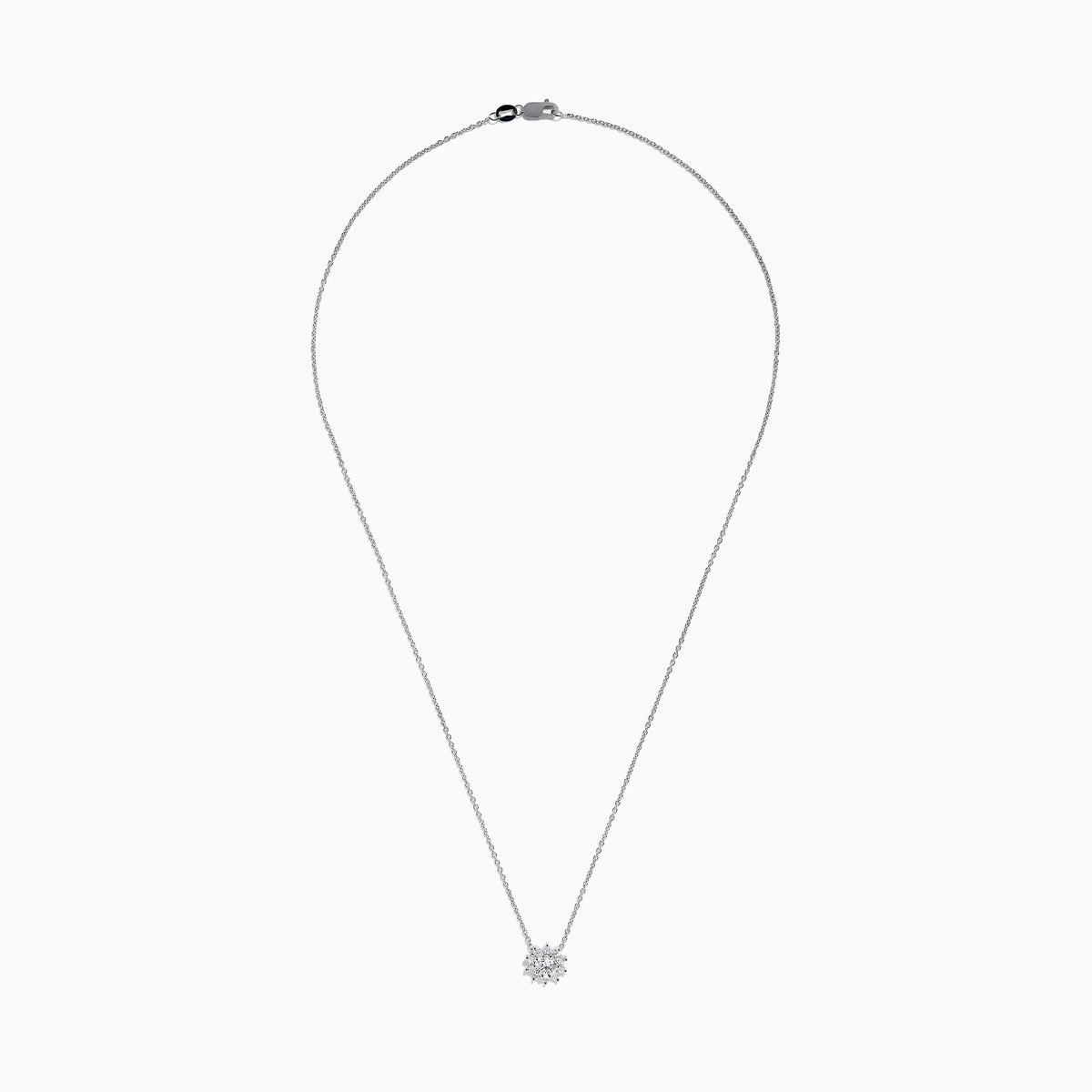 Lab Grown Diamond Cluster Pendant in Sterling Silver