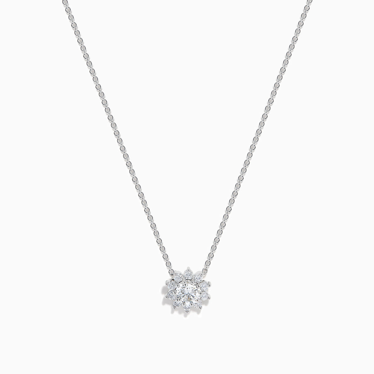 Sterling Silver Lab Grown Diamond Cluster Pendant