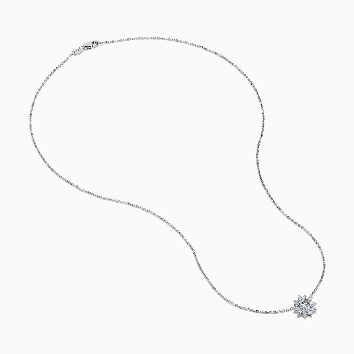 Lab Grown Diamond Cluster Pendant in Sterling Silver
