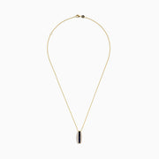 The Royale Bleu 14K Yellow Gold Blue Sapphire and Diamond Pendant features a vertical row of blue sapphires between two rows of diamonds on a delicate gold chain, shown against a white background.