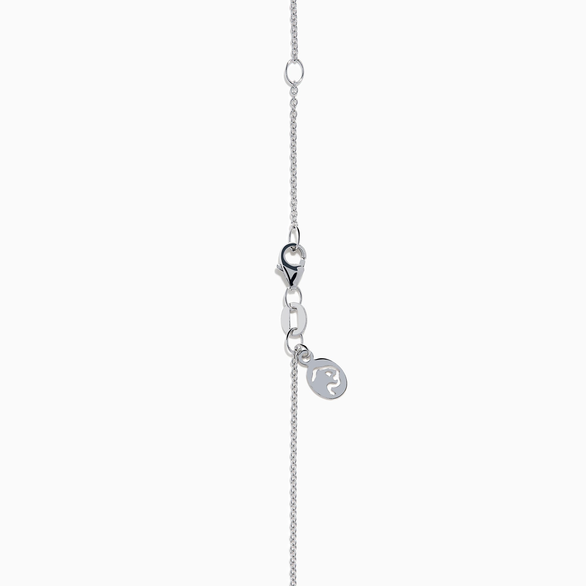 The Signature 14K White Gold Multi Shape Diamond Panther Outline Pendant is a delicate necklace featuring a panther-shaped outline adorned with sparkling multi-shape diamonds.