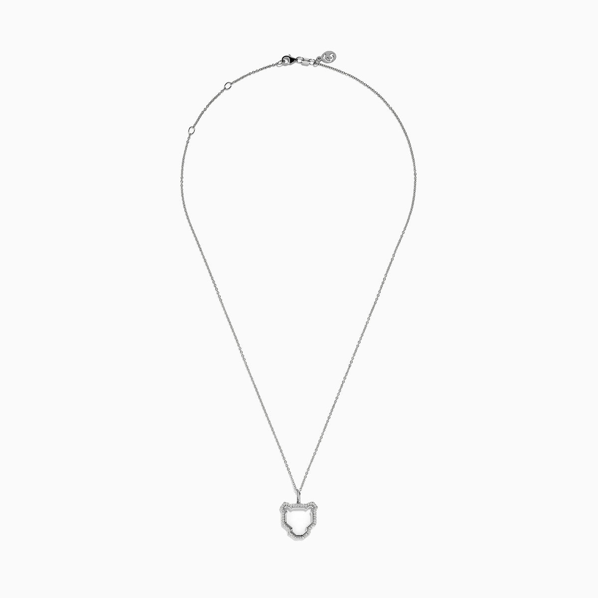 Signature 14K White Gold Diamond Sculpted Panther Outline Pendant