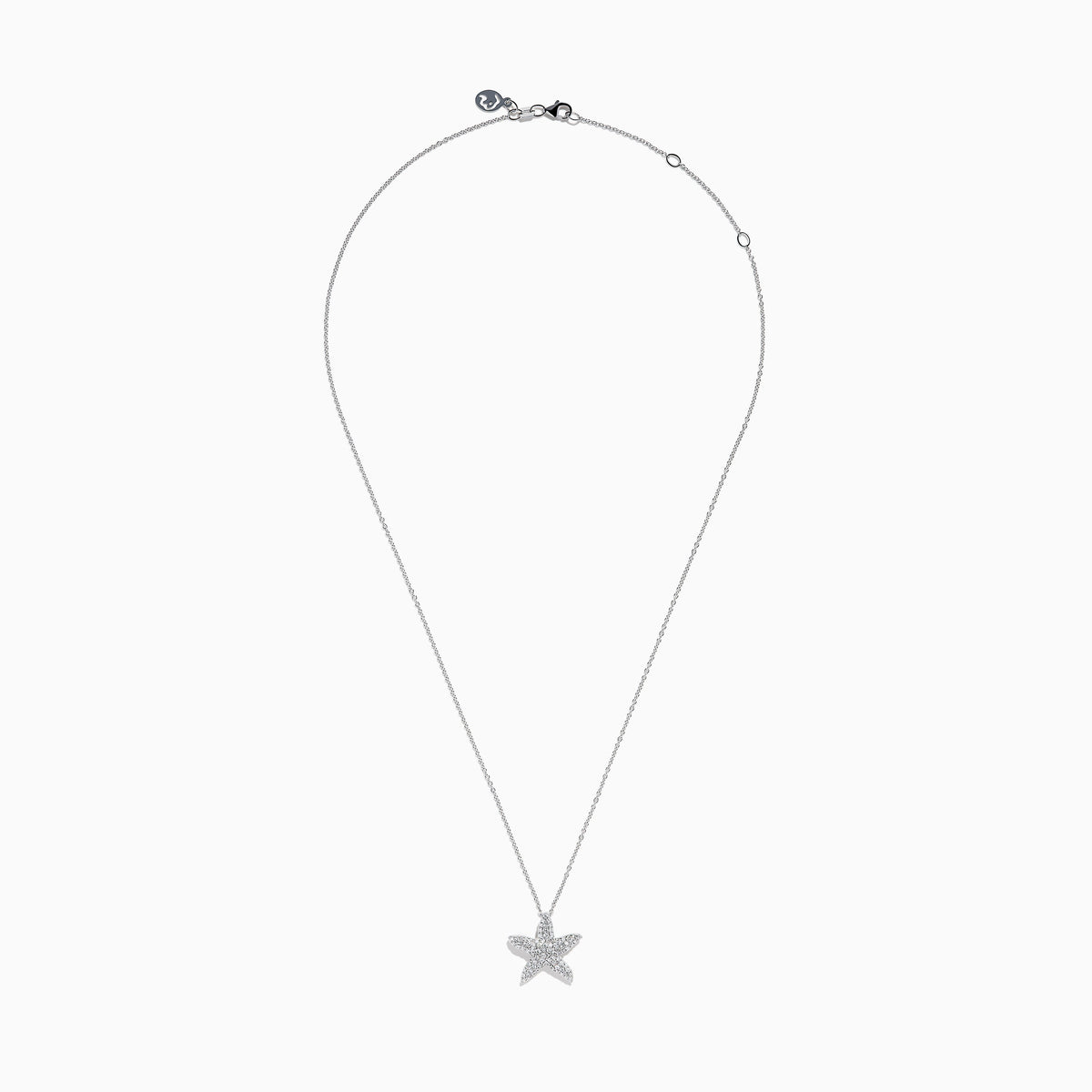 14K White Gold Diamond Pave Starfish Pendant