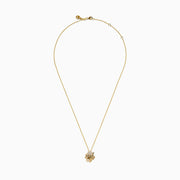14K Yellow Gold White and Black Diamond Octopus Pendant