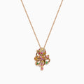 Watercolors 14K Rose Gold Multi Sapphire, Tsavorite and Diamond Sculptural Cluster Pendant