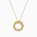 18K Yellow Gold Yellow and White Diamond Alternating Circle Pendant