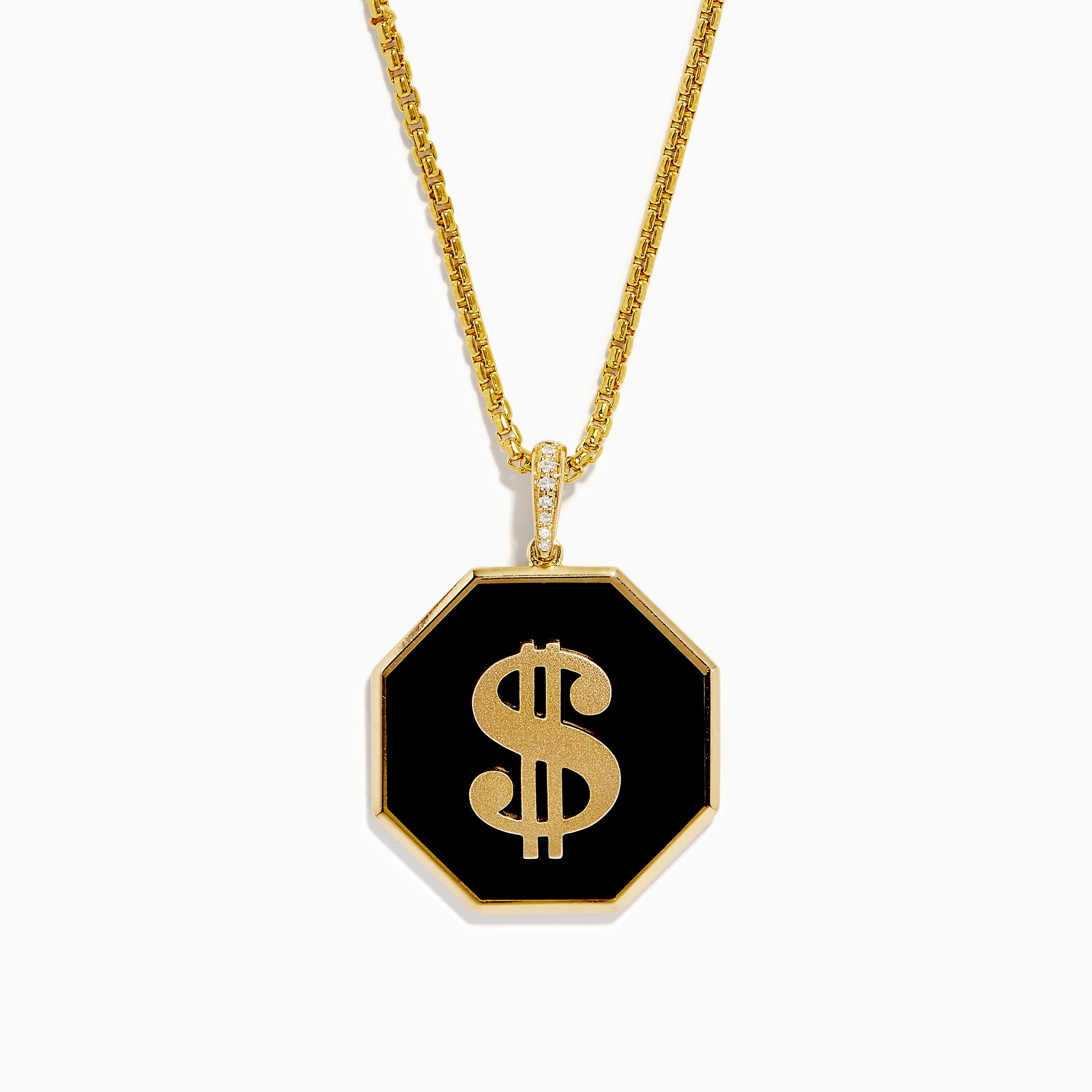 Effy Casino Men's Yellow Gold Plated Sterling Silver Dollar Sign Pendant