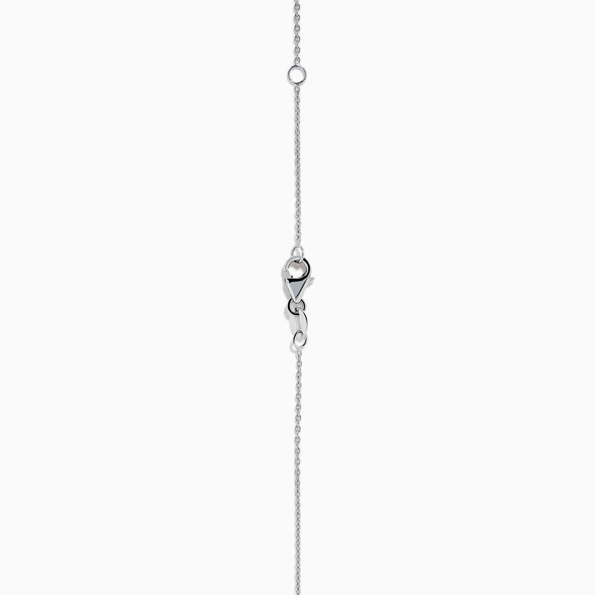 The 14K White Gold Pear Shaped Blue Diamond Necklace features a pear-cut blue diamond pendant in a minimalist setting, crafted from 14K white gold and showcased on a white background.