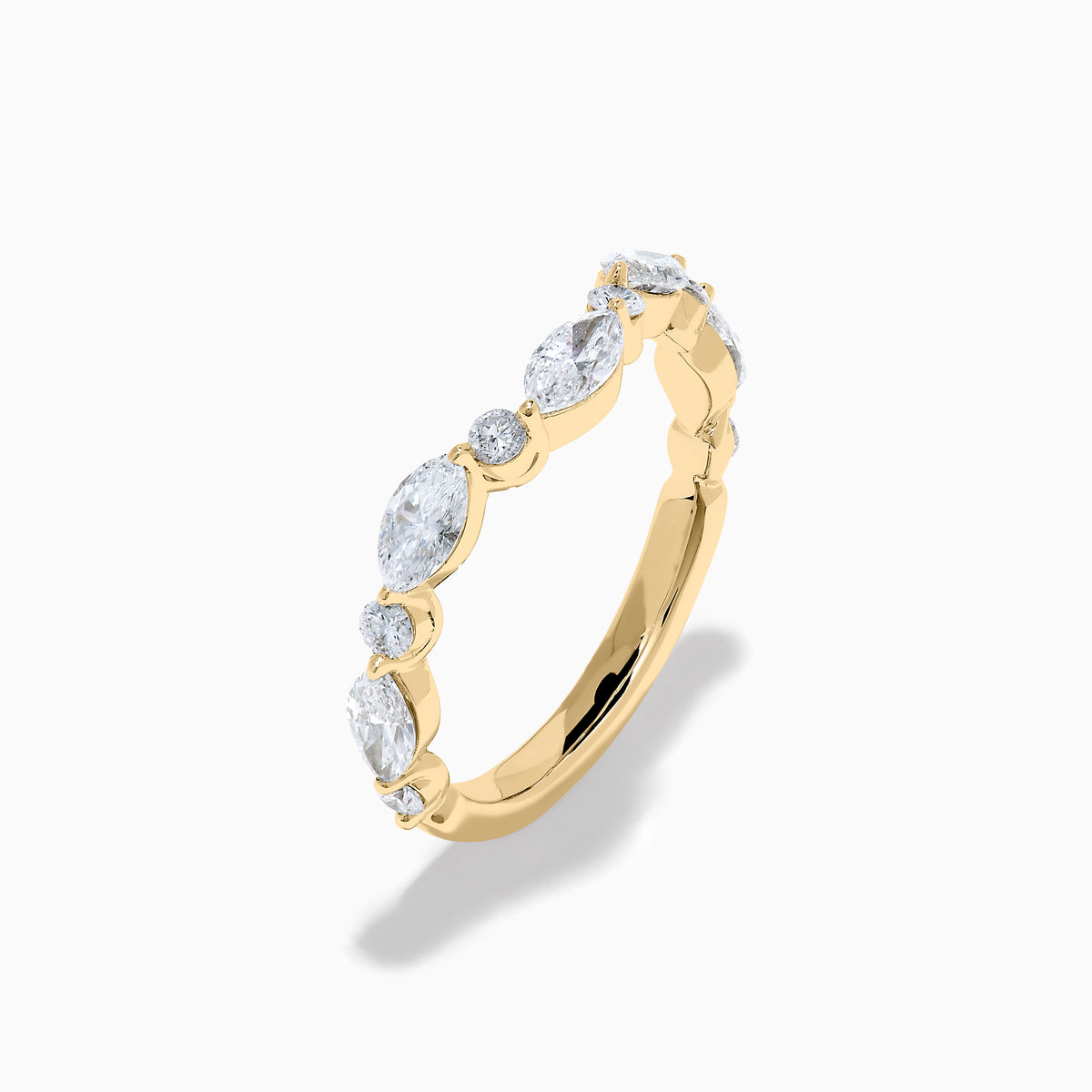 Star Lab Grown Diamond Wedding Band in 18K Yellow Gold