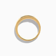 The Mens 14K Yellow Gold 9-Stone Channel Set Diamond Band, 1.00 TCW, features sparkling white diamonds and is shown elegantly on a plain white background.