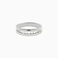 Mens 14K White Gold 9-Stone Channel Set Diamond Band, 0.50 TCW, featuring a row of round diamonds channel set across the top, shown on a plain white background.