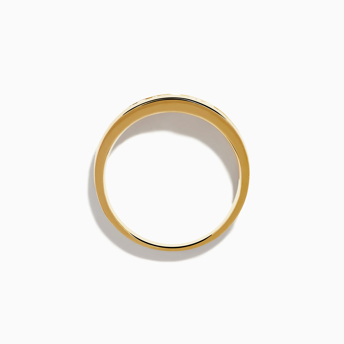 The Mens 14K Yellow Gold 9-Stone Channel Set Diamond Band, 0.50 TCW, features a row of round white diamonds channel set across the top and is displayed on a plain white background.