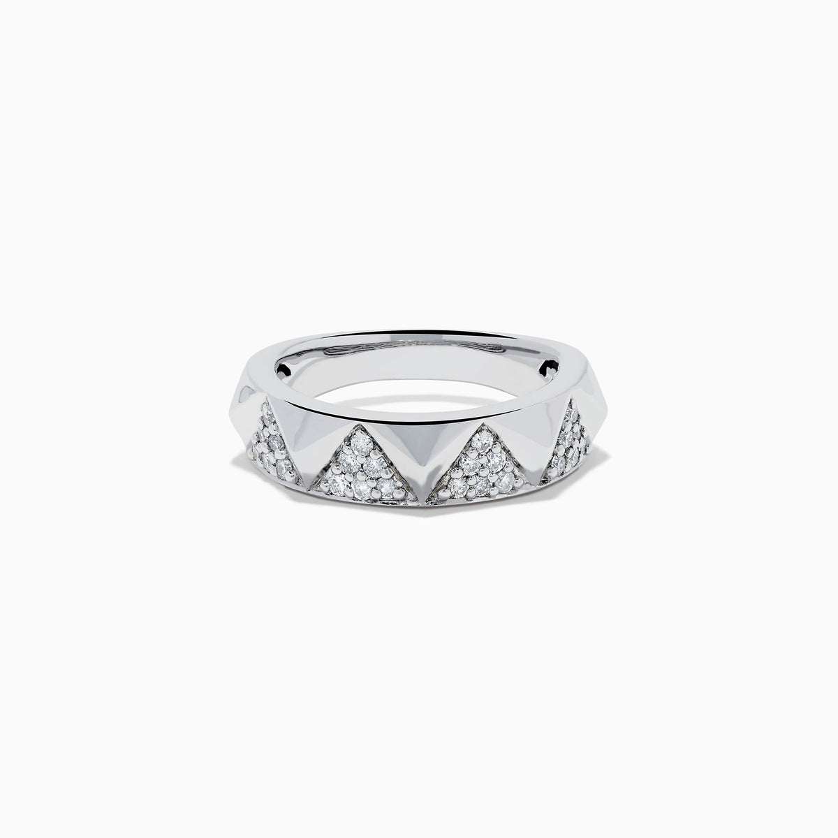 Sterling Silver Diamond Geometric Pavé Ring