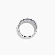 Sterling Silver Diamond Pave Geometric Ring