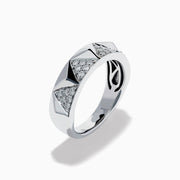 Sterling Silver Diamond Pave Geometric Ring