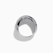 14K White Gold Tanzanite and Diamond Princess-Cut Crossover Ring
