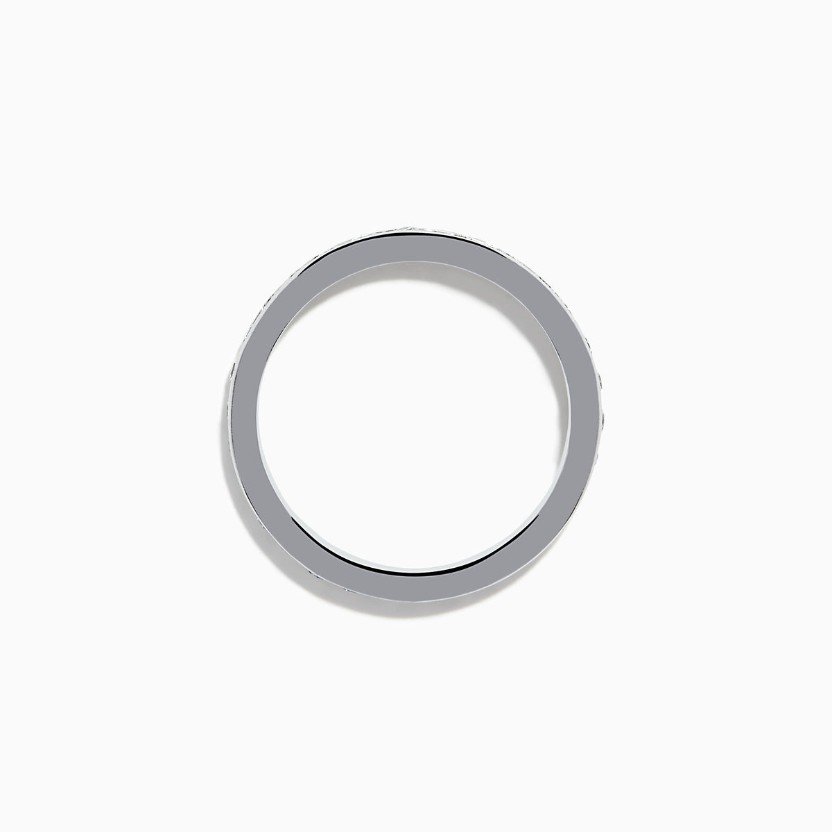The 14K White Gold Channel Set Diamond Eternity Band, 0.50 TCW, features round diamonds in a continuous channel setting encircling the band, shown on a white background.
