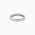 The 14K White Gold Channel Set Diamond Eternity Band, 1.00 TCW, showcases a seamless row of round diamonds in a channel setting for elegant sparkle against polished white gold.