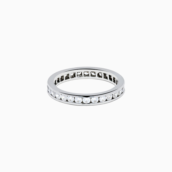 14K White Gold Channel Set Diamond Eternity Band, 1.00 TCW
