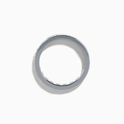 The 14K White Gold Channel Set Diamond Eternity Band, 2.00 TCW, showcases a continuous row of round diamonds set in white gold, elegantly displayed on a plain white background.