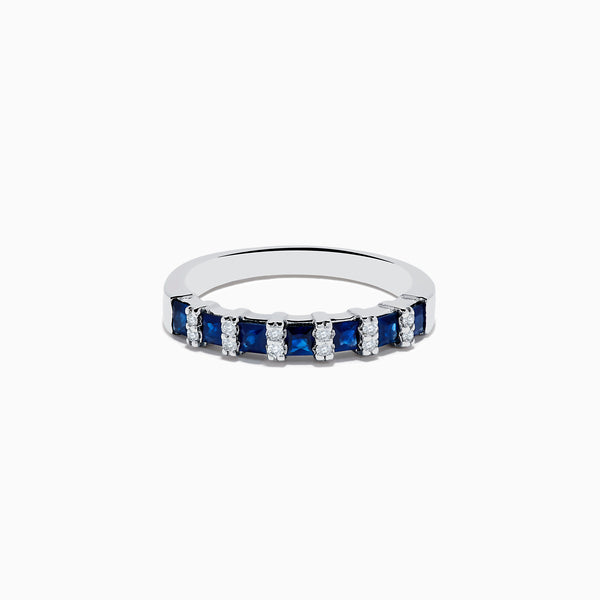 Royale Bleu 14K White Gold Sapphire and Diamond Ring, 0.95 TCW