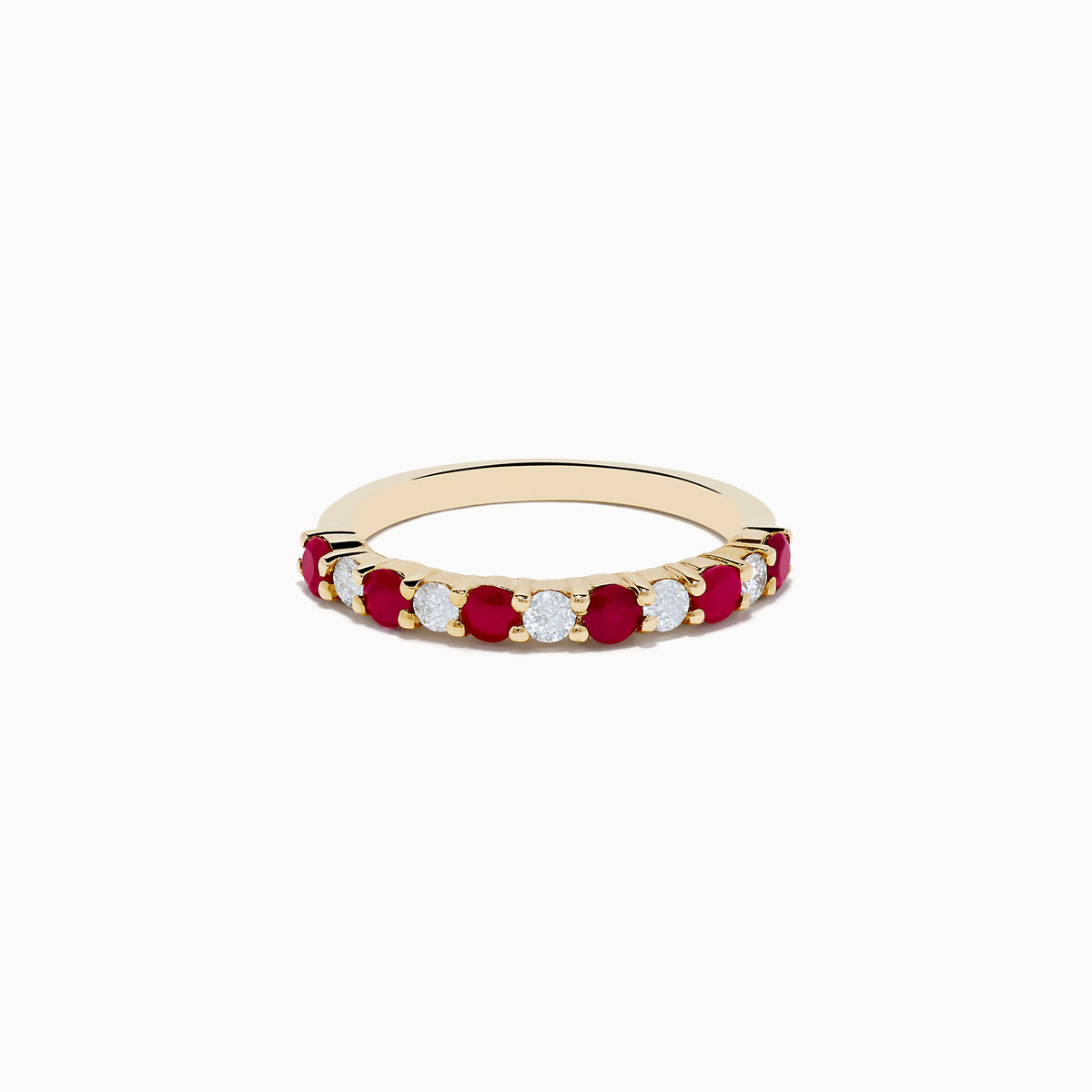 14K Yellow Gold Ruby Diamond Band 0.88 TCW