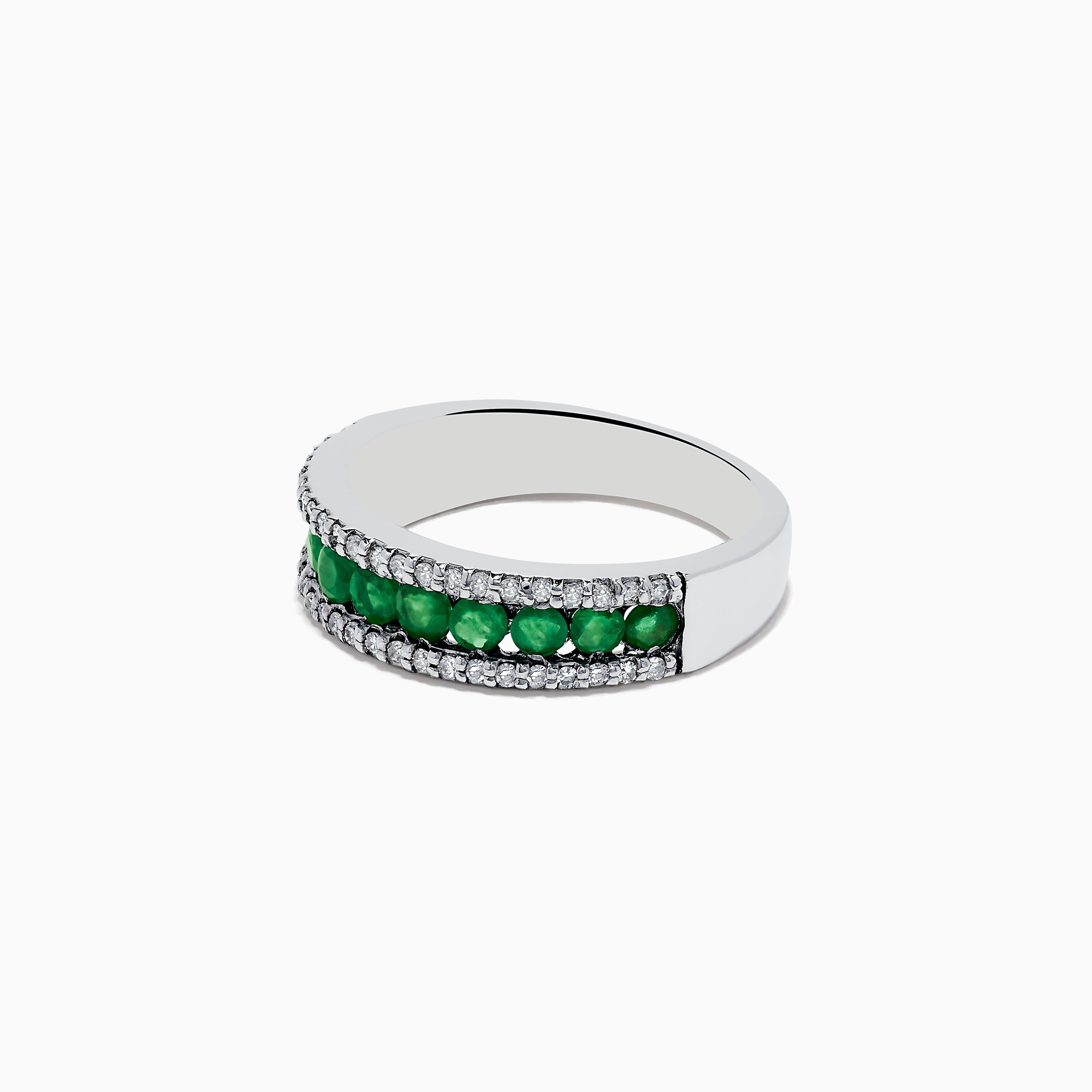 Effy Brasilica 14K White Gold Emerald and Diamond Ring, 1.02 TCW