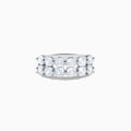 The Lab Grown Diamond Double Row Cushion Band in 14K White Gold features two rows of cushion-cut lab grown diamonds set side by side, shown against a plain white background.