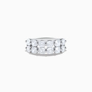 The Lab Grown Diamond Double Row Cushion Band in 14K White Gold features two rows of cushion-cut lab grown diamonds set side by side, shown against a plain white background.