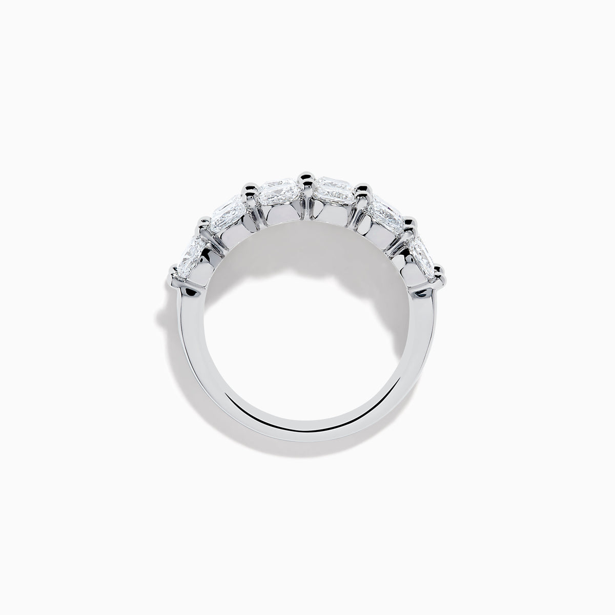The Lab Grown Diamond Double Row Cushion Band in 14K White Gold features two rows of cushion-cut lab grown diamonds set side by side, shown against a plain white background.