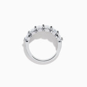 The Lab Grown Diamond Double Row Cushion Band in 14K White Gold features two rows of cushion-cut lab grown diamonds set side by side, shown against a plain white background.