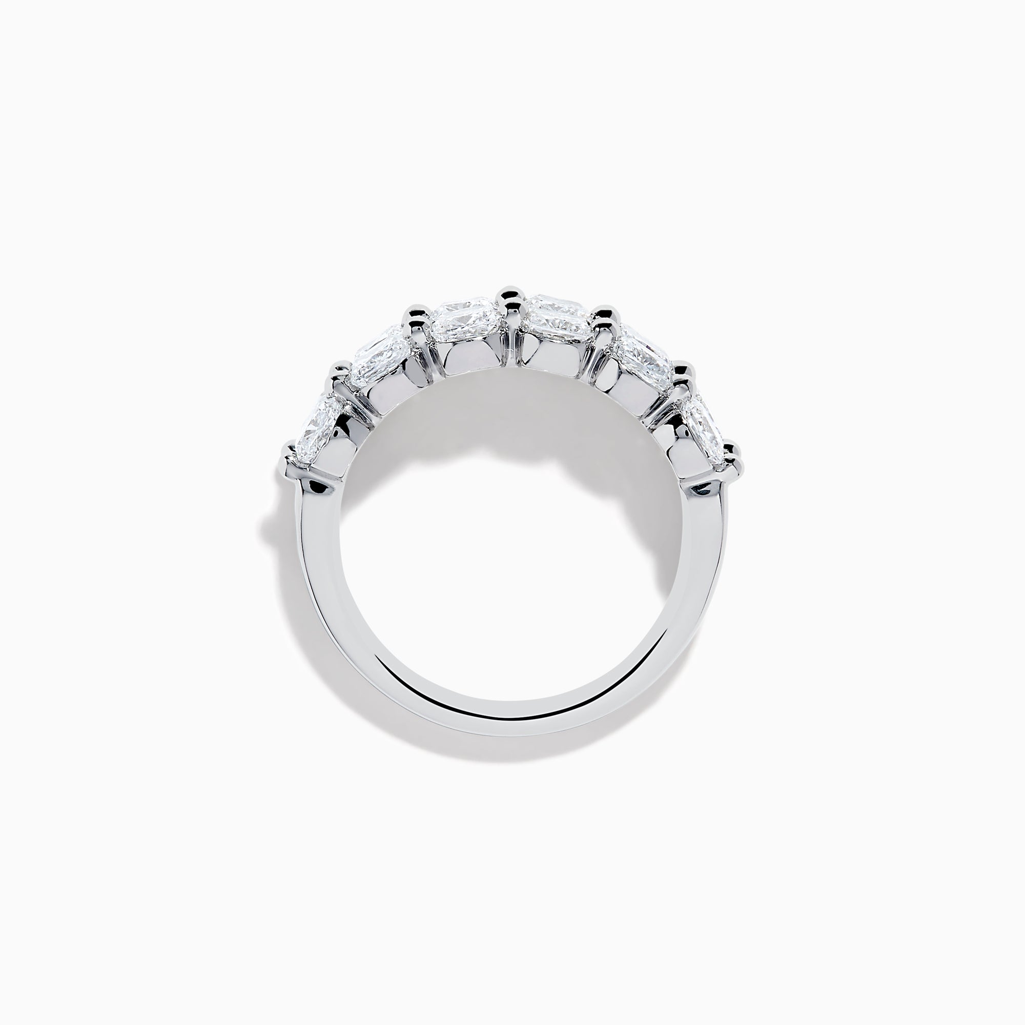The Lab Grown Diamond Double Row Cushion Band in 14K White Gold features two rows of cushion-cut lab grown diamonds set side by side, shown against a plain white background.