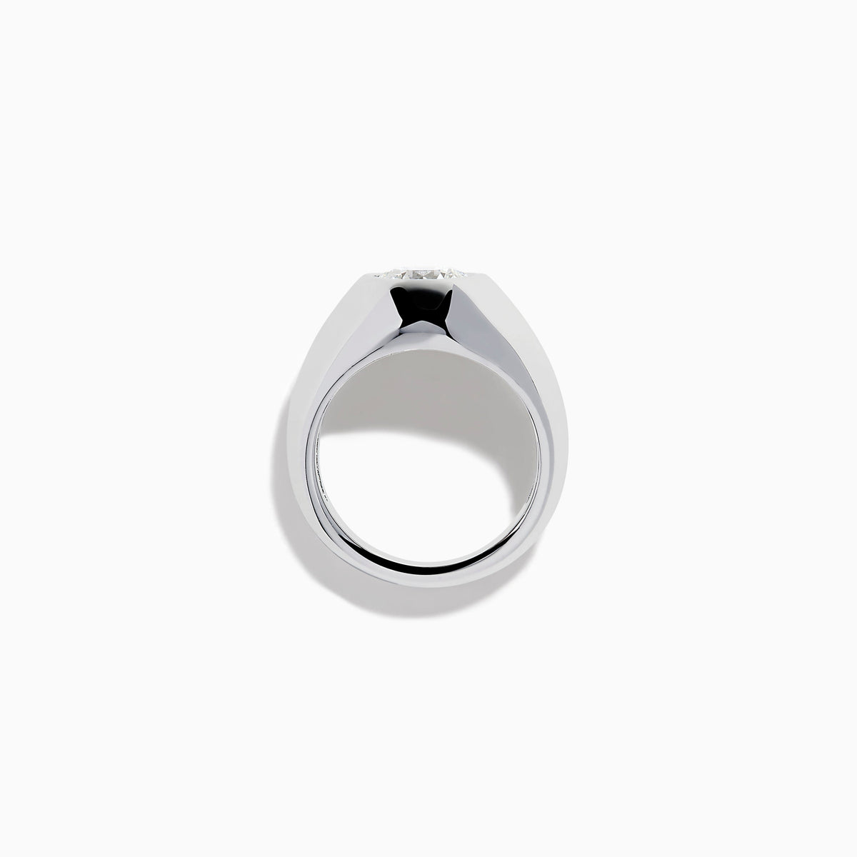 Lab Grown Diamond Round Bezel-Set Pinky Ring in Sterling Silver