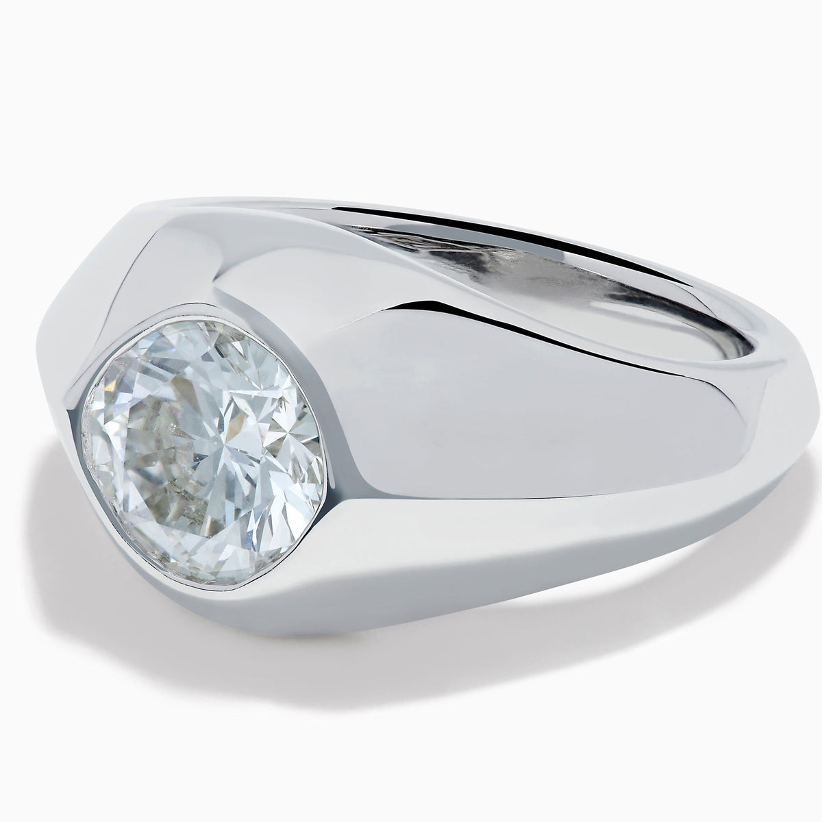 Lab Grown Diamond Round Bezel-Set Pinky Ring in Sterling Silver