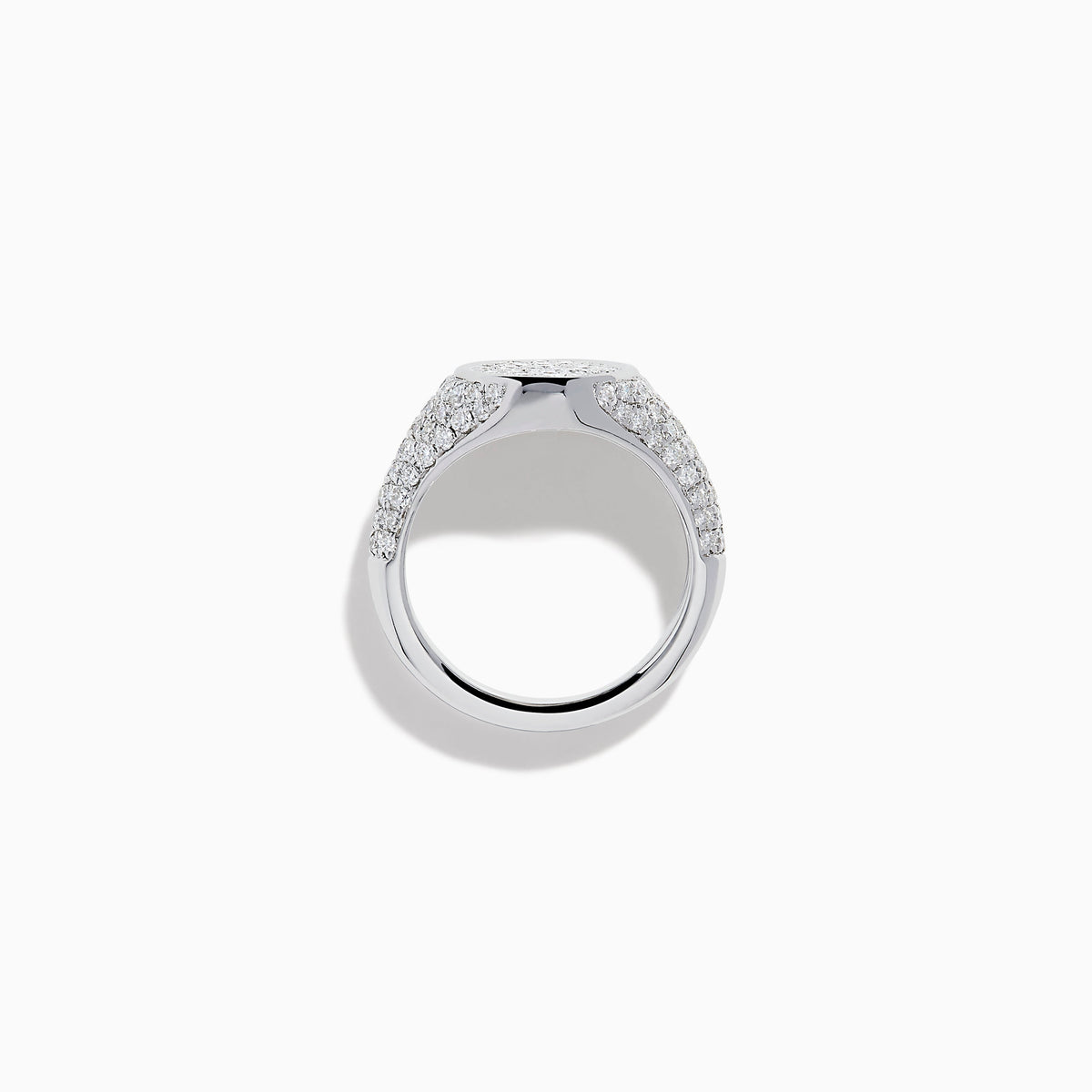 Lab Grown Diamond Pave Oval Signet Pinky Ring in Sterling Silver